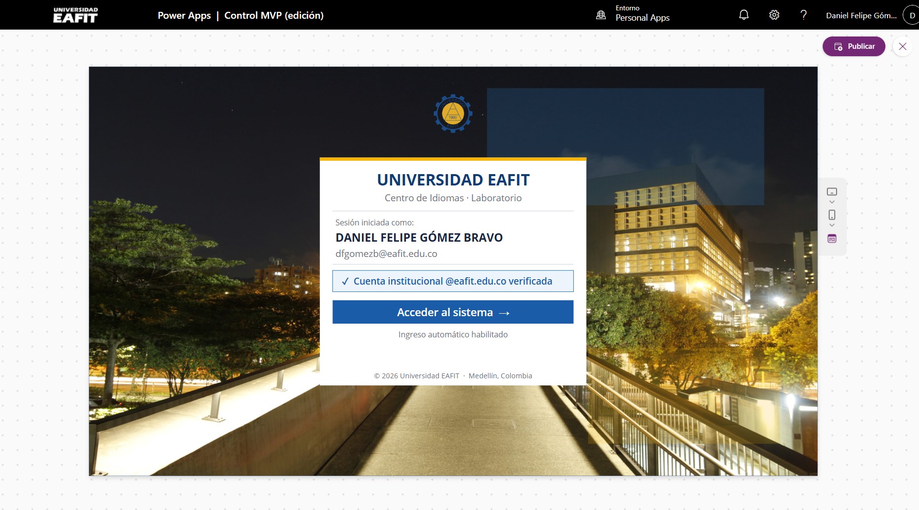 Recursos EAFIT. Login