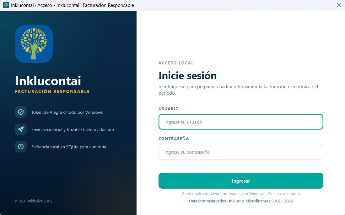 Facturación Alegra. Login