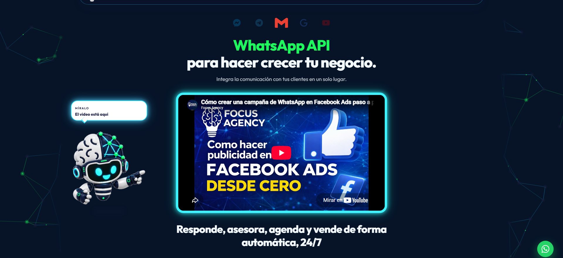 Focus Chat. Vista inicio