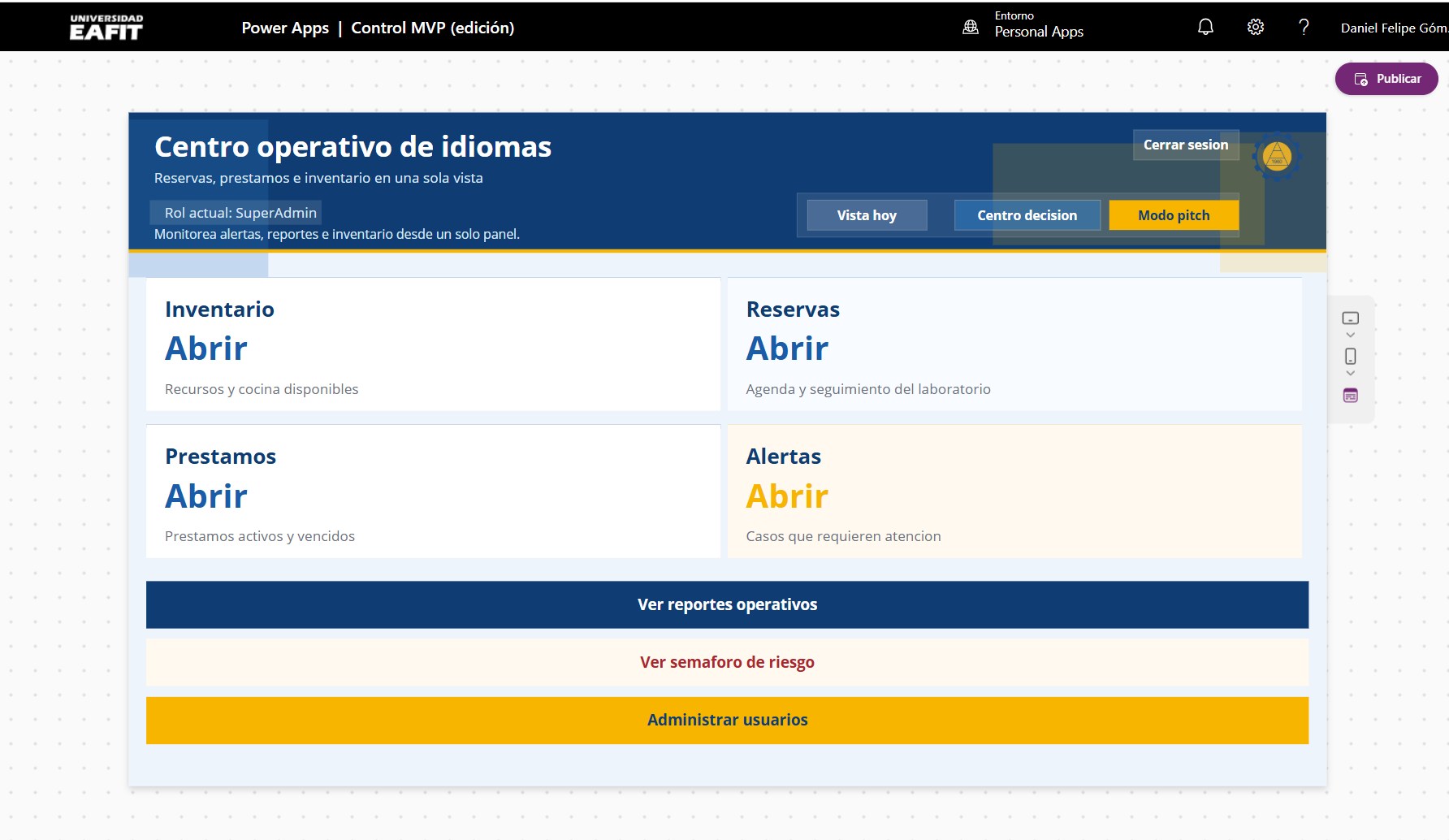 Recursos EAFIT. Centro operativo