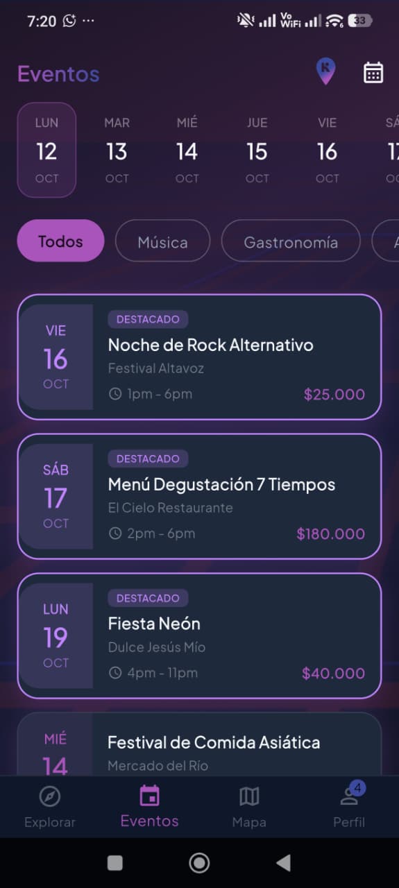 K-hace. Eventos